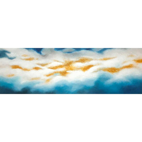 Abstract Clouds Gold Ornate Wood Framed Art Print with Double Matting by Atelier B Art Studio