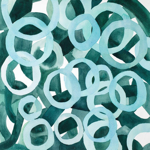 ABSTRACT RINGS White Modern Wood Framed Art Print by Atelier B Art Studio