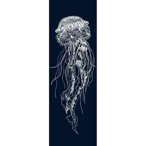 DETAILED JELLYFISH ILLUSTRATION Gold Ornate Wood Framed Art Print with Double Matting by Atelier B Art Studio