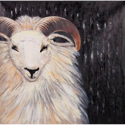 BUSHY RAM White Modern Wood Framed Art Print by Atelier B Art Studio