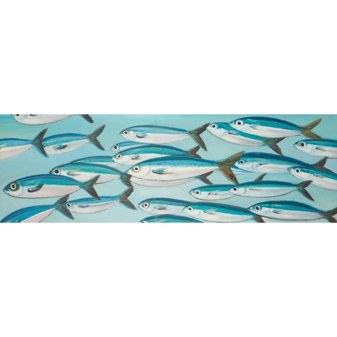 Small Fishs of Caesio Caerulaurea White Modern Wood Framed Art Print by Atelier B Art Studio