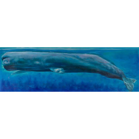 Sperm Whale Gold Ornate Wood Framed Art Print with Double Matting by Atelier B Art Studio