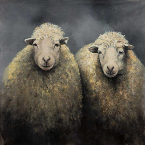 Sheeps Wool Gold Ornate Wood Framed Art Print with Double Matting by Atelier B Art Studio