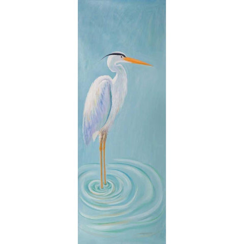 Great Blue Heron Gold Ornate Wood Framed Art Print with Double Matting by Atelier B Art Studio