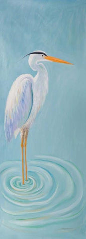 Great Blue Heron White Modern Wood Framed Art Print with Double Matting by Atelier B Art Studio