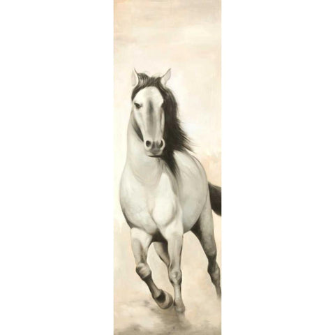 Graceful Horse Gold Ornate Wood Framed Art Print with Double Matting by Atelier B Art Studio