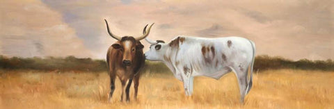 Nguni Bull White Modern Wood Framed Art Print with Double Matting by Atelier B Art Studio