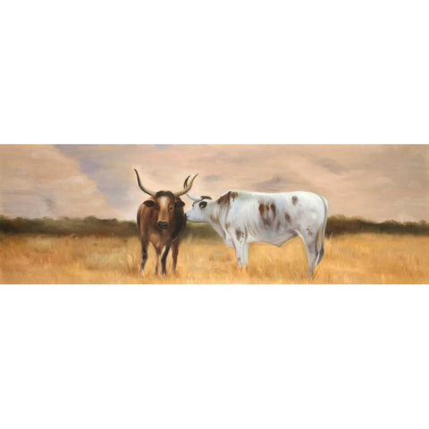 Nguni Bull Black Modern Wood Framed Art Print with Double Matting by Atelier B Art Studio