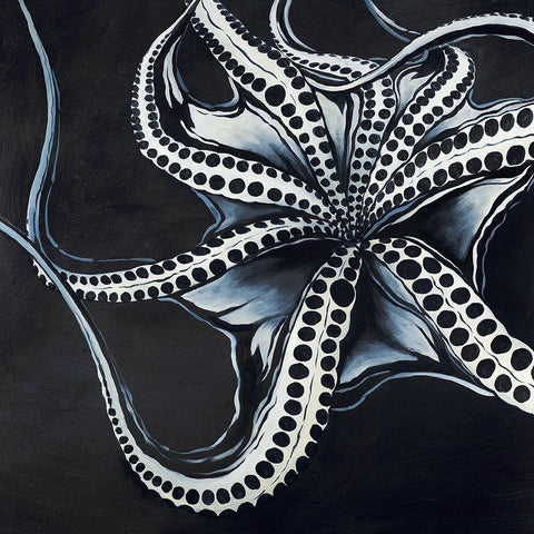 OCTOPUS TENTACLE White Modern Wood Framed Art Print with Double Matting by Atelier B Art Studio