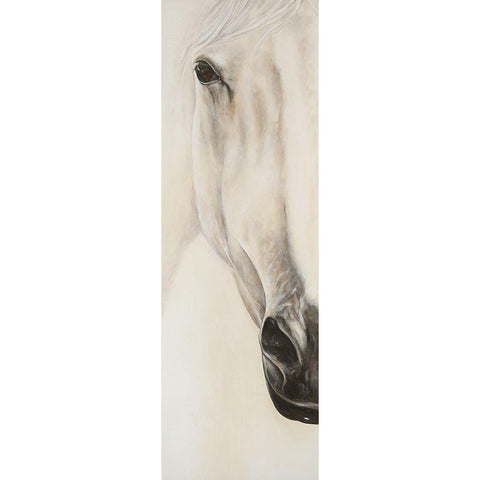 Half Portrait of a Peaceful Horse Black Modern Wood Framed Art Print with Double Matting by Atelier B Art Studio