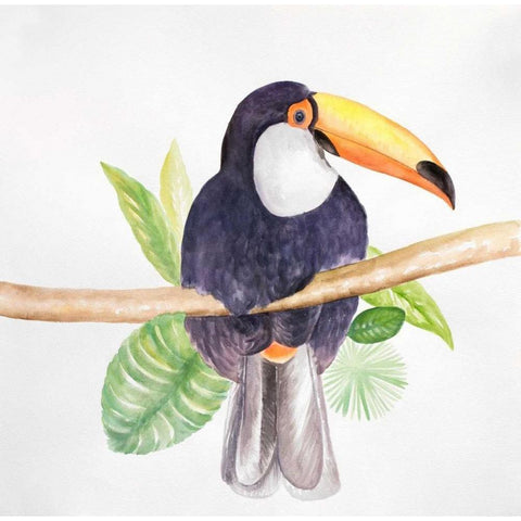 Toucan Bird Gold Ornate Wood Framed Art Print with Double Matting by Atelier B Art Studio