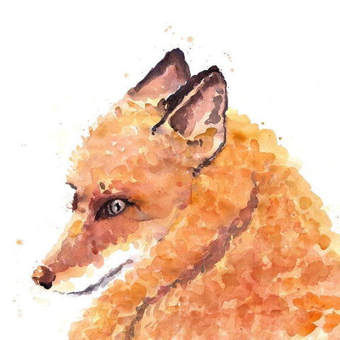 FOX Black Ornate Wood Framed Art Print with Double Matting by Atelier B Art Studio