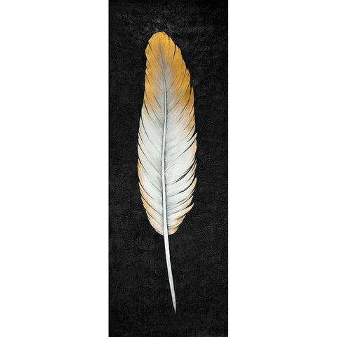 GOLDEN FEATHER White Modern Wood Framed Art Print by Atelier B Art Studio