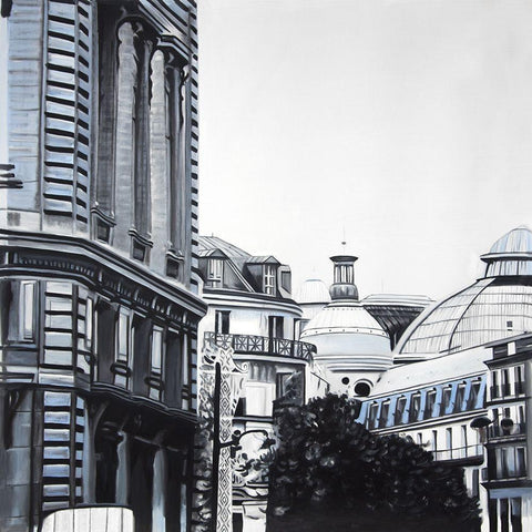 HISTORIC DOWNTOWN White Modern Wood Framed Art Print by Atelier B Art Studio