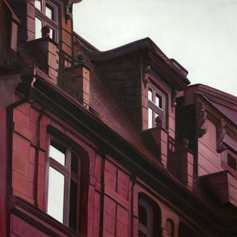 ARCHITECTURAL BUILDING Black Modern Wood Framed Art Print with Double Matting by Atelier B Art Studio