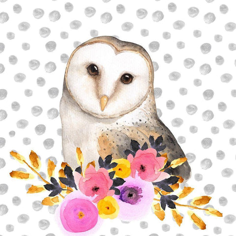 BEAUTIFUL OWL White Modern Wood Framed Art Print by Atelier B Art Studio