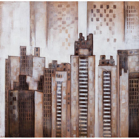 SQUARE CITY Black Modern Wood Framed Art Print with Double Matting by Atelier B Art Studio