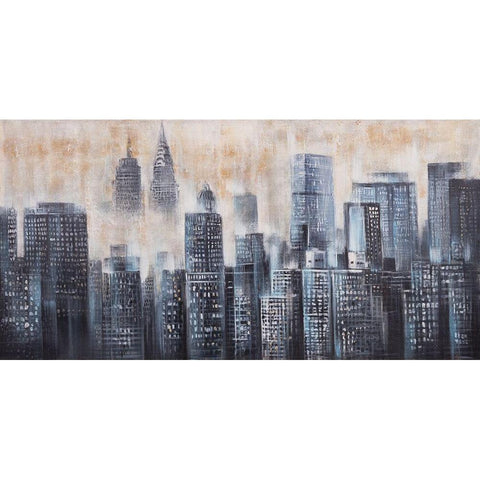 BUILDINGS THROUGH THE CLOUDS White Modern Wood Framed Art Print by Atelier B Art Studio