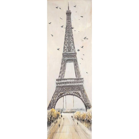 Eiffel Tower in Paris Gold Ornate Wood Framed Art Print with Double Matting by Atelier B Art Studio