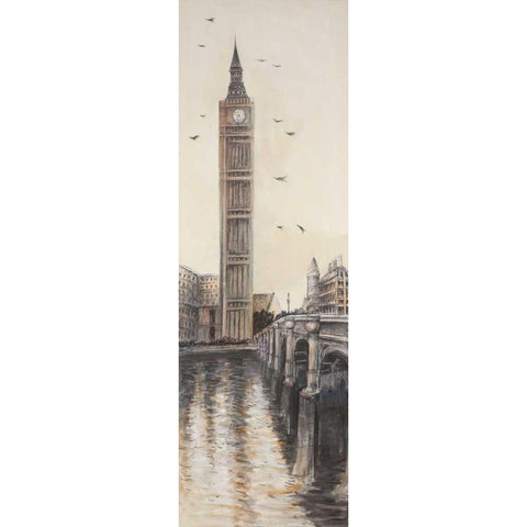 Big Ben in London Black Modern Wood Framed Art Print with Double Matting by Atelier B Art Studio