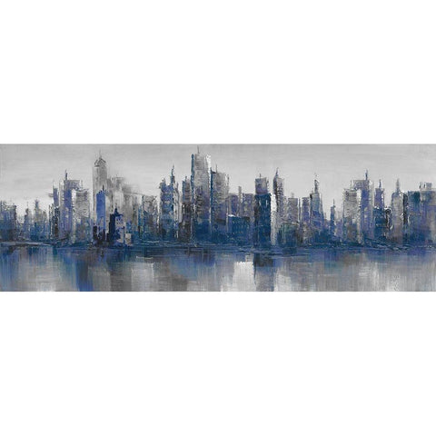 MELANCHOLY CITY Black Modern Wood Framed Art Print with Double Matting by Atelier B Art Studio