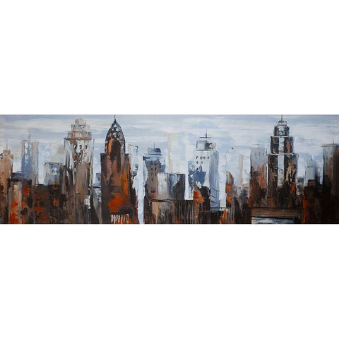 GRAY DAY IN THE CITY Black Modern Wood Framed Art Print with Double Matting by Atelier B Art Studio