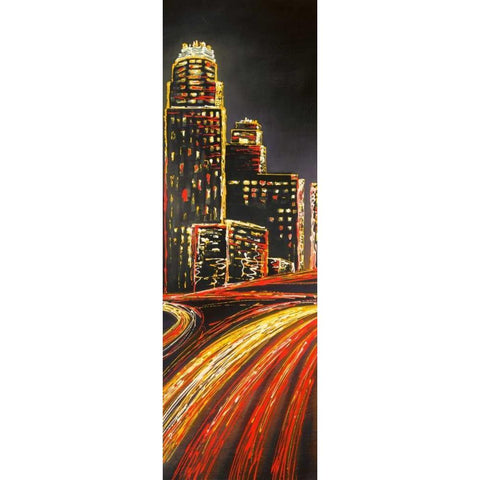 Traffic in the City Gold Ornate Wood Framed Art Print with Double Matting by Atelier B Art Studio