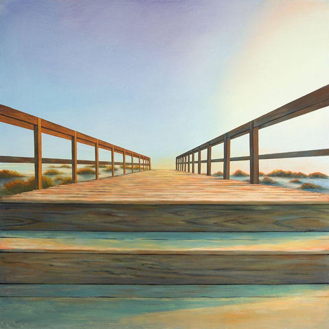 FOOTBRIDGE White Modern Wood Framed Art Print by Atelier B Art Studio