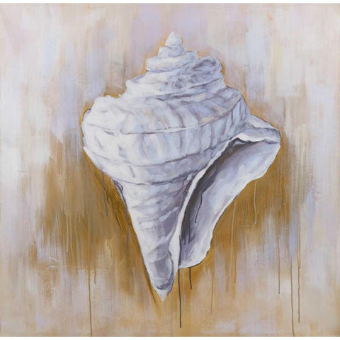 Conical Shell White Modern Wood Framed Art Print by Atelier B Art Studio