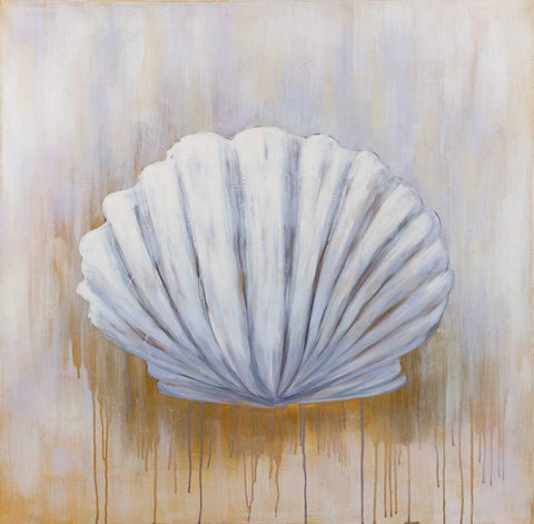 Feston Shell White Modern Wood Framed Art Print with Double Matting by Atelier B Art Studio