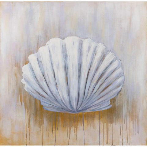 Feston Shell White Modern Wood Framed Art Print by Atelier B Art Studio