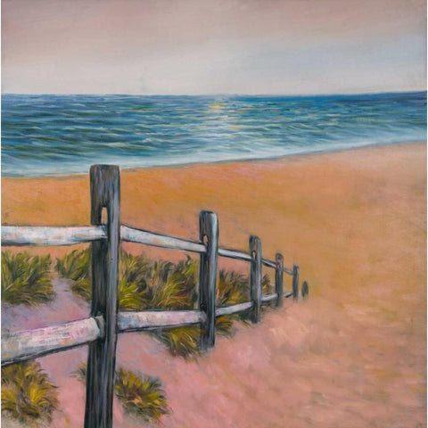 Quiet Seaside White Modern Wood Framed Art Print by Atelier B Art Studio