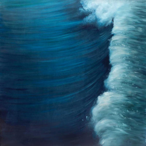 Wave White Modern Wood Framed Art Print with Double Matting by Atelier B Art Studio