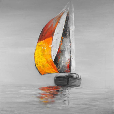 Sail Black Modern Wood Framed Art Print by Atelier B Art Studio