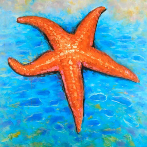 Starfish in the Sea Gold Ornate Wood Framed Art Print with Double Matting by Atelier B Art Studio