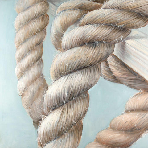 Boat Rope Knot Closeup Gold Ornate Wood Framed Art Print with Double Matting by Atelier B Art Studio