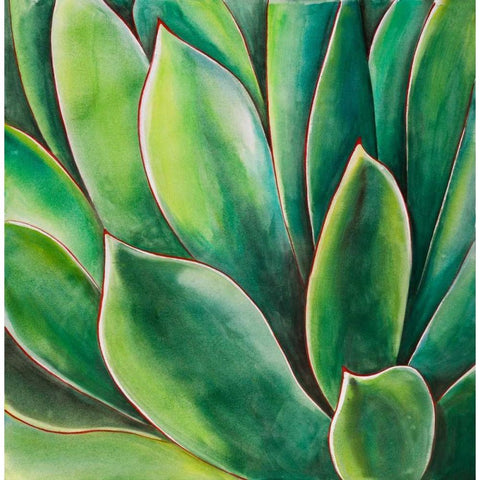 Watercolor Agave Plant Gold Ornate Wood Framed Art Print with Double Matting by Atelier B Art Studio