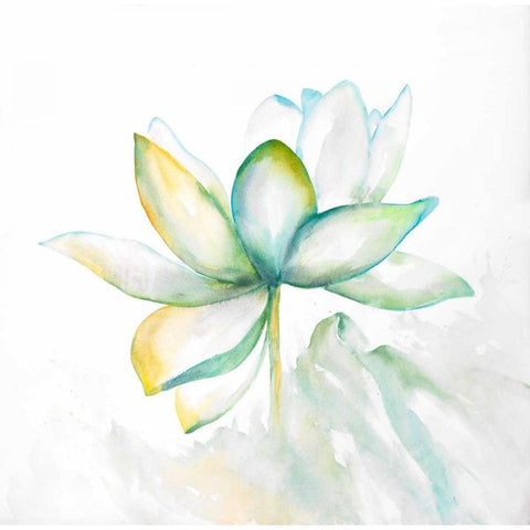 Abstract Lotus Flower White Modern Wood Framed Art Print by Atelier B Art Studio