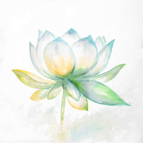 Lotus Flower White Modern Wood Framed Art Print by Atelier B Art Studio