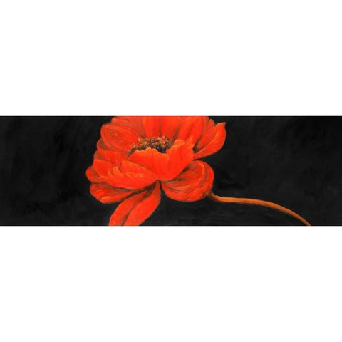 Red Petal Flower White Modern Wood Framed Art Print by Atelier B Art Studio