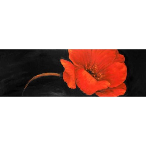 Red Flower Gold Ornate Wood Framed Art Print with Double Matting by Atelier B Art Studio