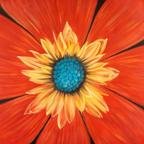 Flower Middle Gold Ornate Wood Framed Art Print with Double Matting by Atelier B Art Studio