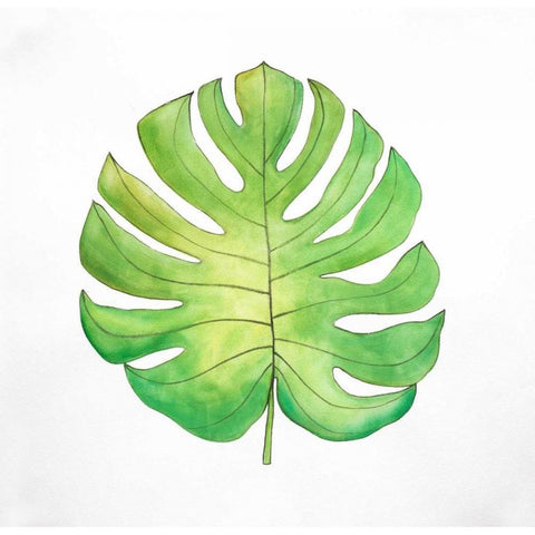 Tropical Leaf Greenery Black Modern Wood Framed Art Print by Atelier B Art Studio