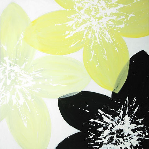 YELLOW FLOWERS WITH WHITE CENTER White Modern Wood Framed Art Print by Atelier B Art Studio