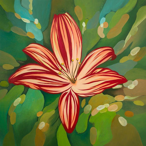 BLAZE TIGER LILIES Gold Ornate Wood Framed Art Print with Double Matting by Atelier B Art Studio