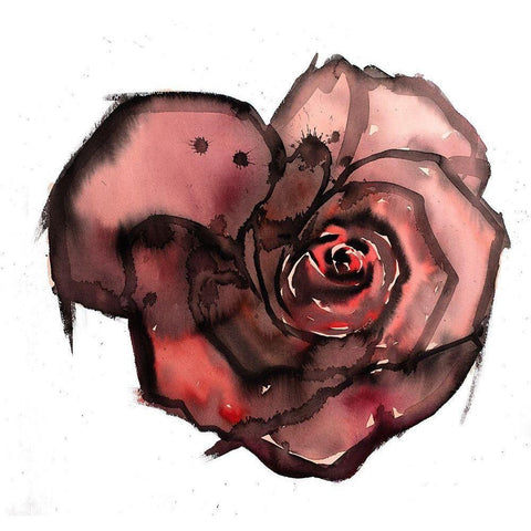 DARK ROSE Gold Ornate Wood Framed Art Print with Double Matting by Atelier B Art Studio