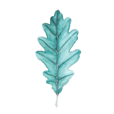 OAK LEAF White Modern Wood Framed Art Print by Atelier B Art Studio