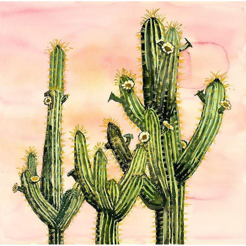 WEBEROCEREUS CACTUS White Modern Wood Framed Art Print by Atelier B Art Studio