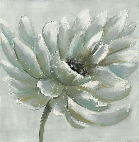 White chrysanthemum White Modern Wood Framed Art Print with Double Matting by Atelier B Art Studio