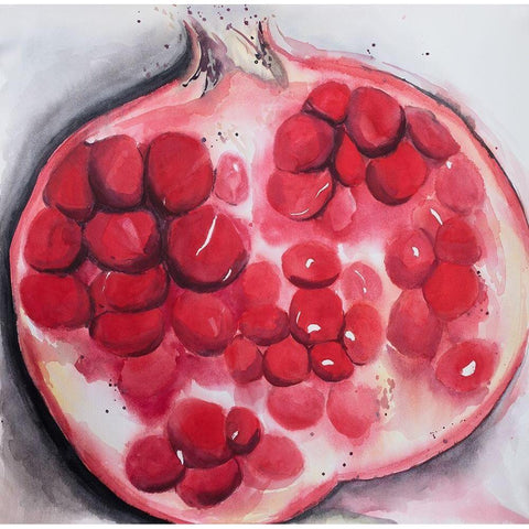 OPEN POMEGRANATE White Modern Wood Framed Art Print by Atelier B Art Studio